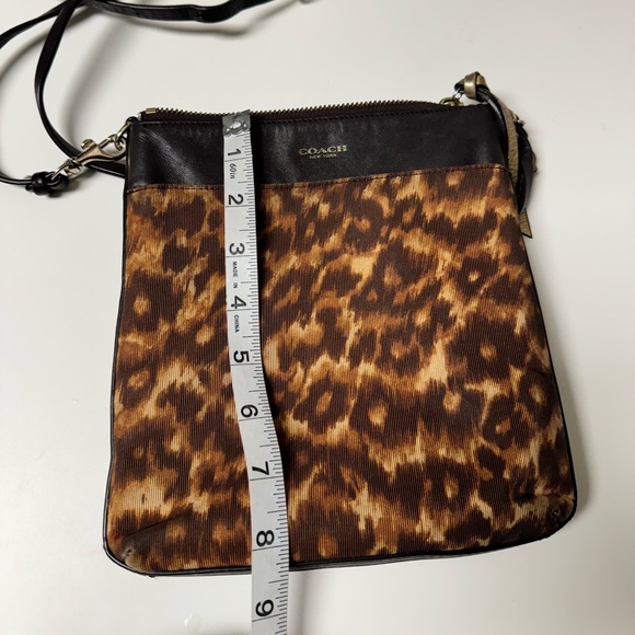 Coach Madison North/South Swing in Ocelot Print Fabric Crossbody Bag - Picture 8 of 14